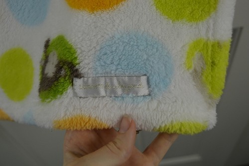 Blankets & Beyond Baby Blanket Monkey Giraffe Elephant Circle Dot White Blue - Picture 3 of 8