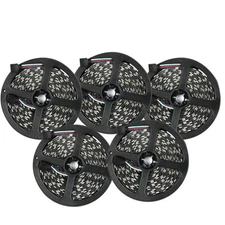 5pcs x RGB 5M 5050 SMD 300 LED Strip Lights Non-Waterproof Black PCB
