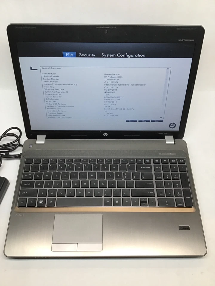 HP ProBook 4530 15" Core i3 2nd Gen 8Gb RAM 320 GB HDD Linux Mint- MZ - Image 2 of 4