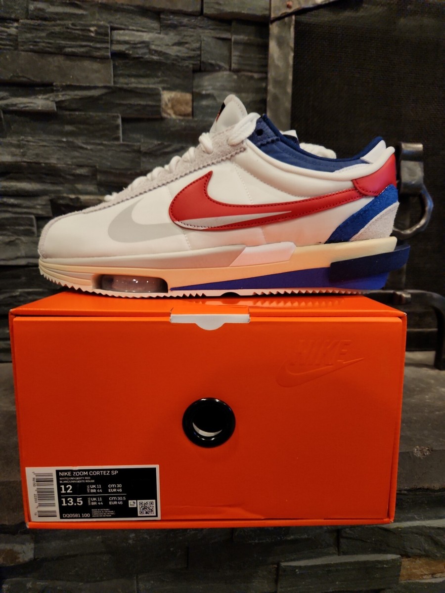 Nike Sacai Zoom Cortez White Blue Red Size 12 DEADSTOCK | eBay