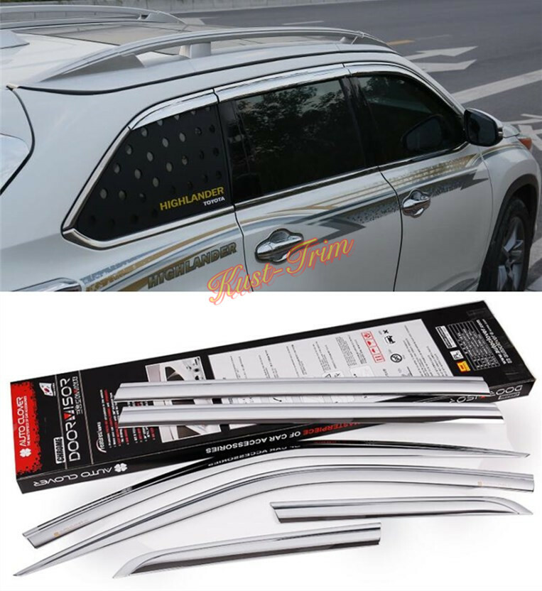 Window Visor Vent Shades Sun Rain Guard For Toyota Highlander 2015