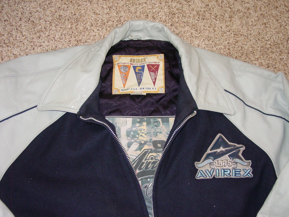 VINTAGE AVIREX Bomber USA Varsity Leather Wool Jacket Avirex VINTAGE AVIREX Bomber USA Varsity Leather Wool Jacket Avirex