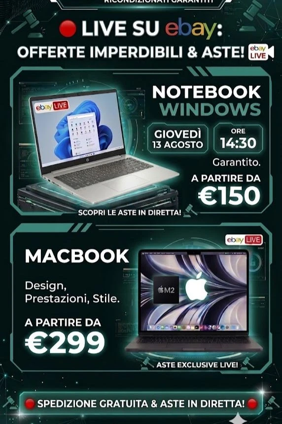 LIVE eBay: ASTE e Sconti Esclusivi su Computer Ricondizionati garantiti!