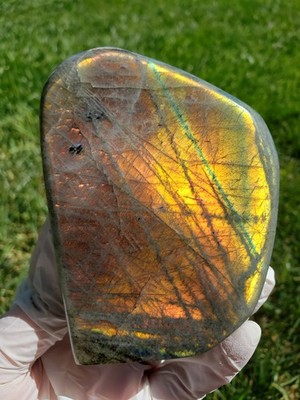 4'' Labradorite Free Form Mountain Shape Sunset Flash Mineral Crystal Stone Iride