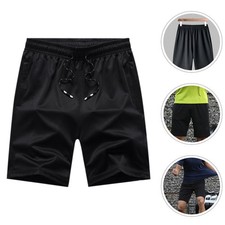 Mens Hiking Shorts Elastic Waist Quick Dry Breathable Outdoor Black Shorts
