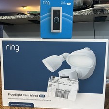 Ring Floodlight Cam Wired Pro  Wired Doorbell Pro Bundle - NEW