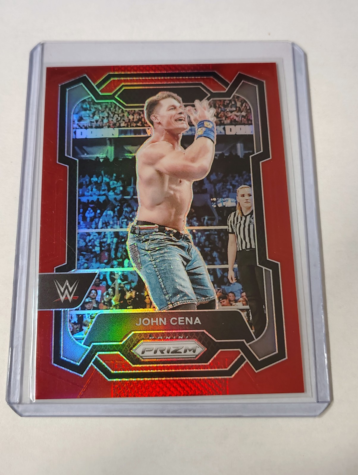 2024 Panini Prizm WWE John Cena Red Prizm /299 #156