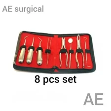 Basic Oral Dental Surgery Extraction Elevators Forceps Instruments Kit 8pcs Set