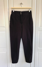 Vintage Herm s women's black cotton pants size FR40 made in France