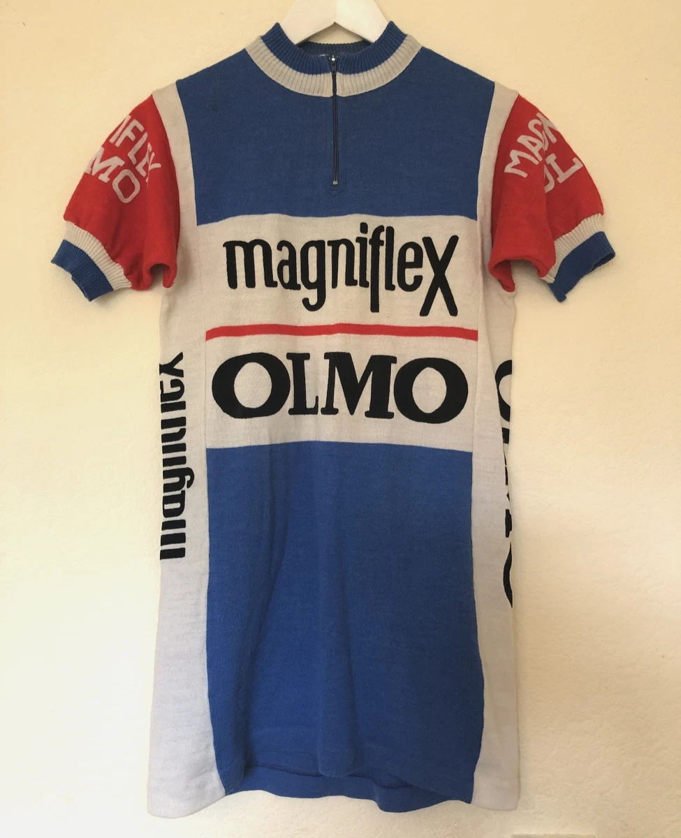 Camiseta de ciclismo vintage OLMO Magniflex 80 % lana, en muy buena condición, años 80