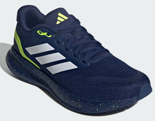 NEW MENS ADIDAS RUNFALCON 5 RUNNING Dark Blue White Yellow TEXTILE Shoes