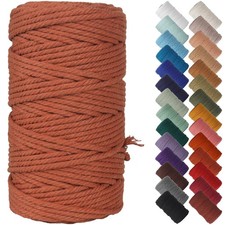 Reddish Brown Colored Cotton Macrame Cord Rope 4mm x 109 Yards DIY Crafts