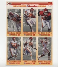 1993 Fleer McDonald's NFL GameDay Sheets Charles Mincy Christian Okoye 8d2