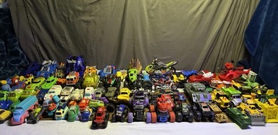 MASSIVE LOT 100+ Boys Toys Cars Trucks Switch N Go Dinos Monster Jam Hot Wheels+