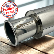 Spoon Sport Hi-power Universal Single Exhaust Muffler Inlet 2.5 Outlet 3.5