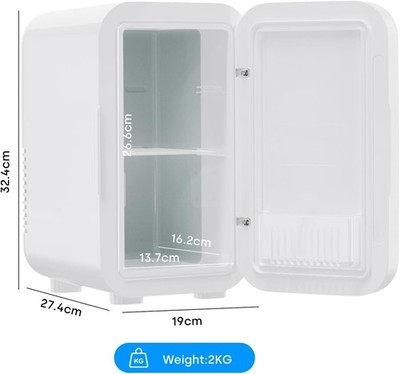 Enventor Mini Refrigerator, 6L/ 8 Can Compact Skincare Fridge AC+DC Power Cooler