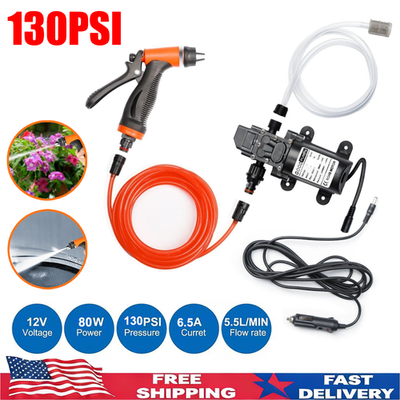 #ad #ad 12V Pressure Washer For Car Portable Power Washer 130PSI Self Priming Wash Pump $28.98