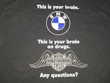 BMW Motorcycles "Brain Shirt" Gildan T-Shirts   MED