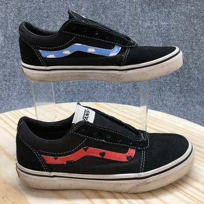 VANS Shoes Youth 4 Boys Off The Wall Skateboarding Low Sneakers Black Lace Up