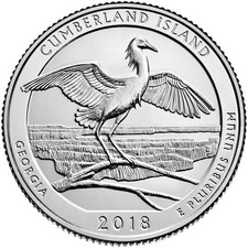 2018 America The Beautiful $ Quarter Dollar Cumberland Island (GA) D BUNC coin