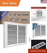 12x8 Steel Vent Cover Grill - Stylish Air Grille for Maximum Airflow Efficiency