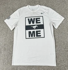 SMU Mustangs Basketball Shirt Mens Medium White Dri Fit Team Player Issued ACC