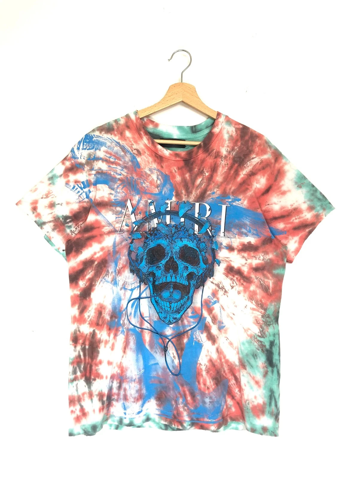 T shirt multicolore tie dye teschio maniche corte AMIRI Taglia 34
