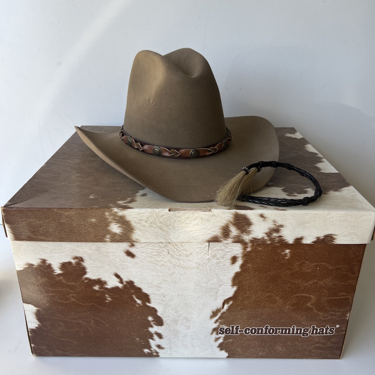 VINTAGE RESISTOL CANYON AMBUSH COWBOY HAT H44R3 LONG OVAL SIZE 7