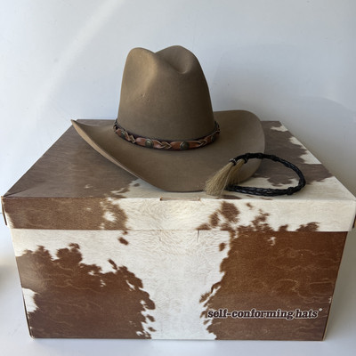 VINTAGE RESISTOL CANYON AMBUSH COWBOY HAT H44R3 LONG OVAL SIZE 7