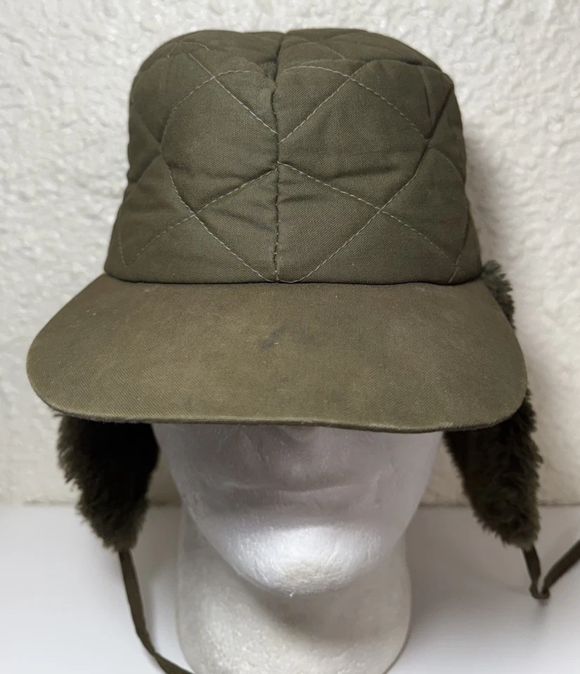 De Colección Sombrero Trampero Verde Para Hombre Acolchado Orejeras Aislado 7 1/8-22 1/2 Cer. Usado en excelente estado Foto 4 de 4