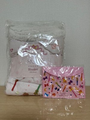 3COINS Sailor Moon Mini Blanket & Pink Flap Pouch Set, New Unopened