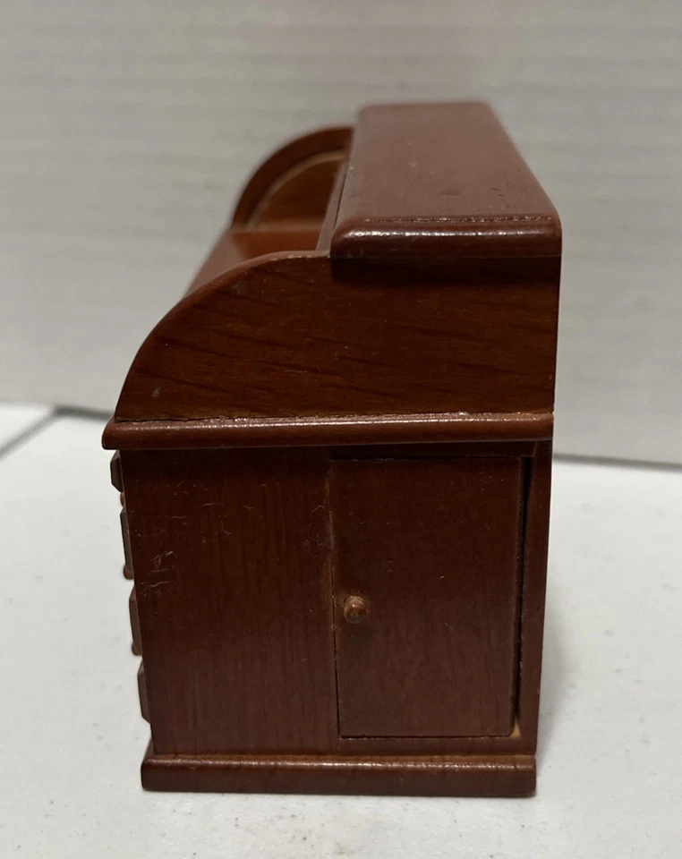 Muebles para casa de muñecas escritorio enrollable escala 1:12 Foto 3 de 4