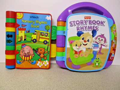 2 Fisher Price & VTech Baby Kinderreime musikalisch beleuchtete interaktive Bücher!