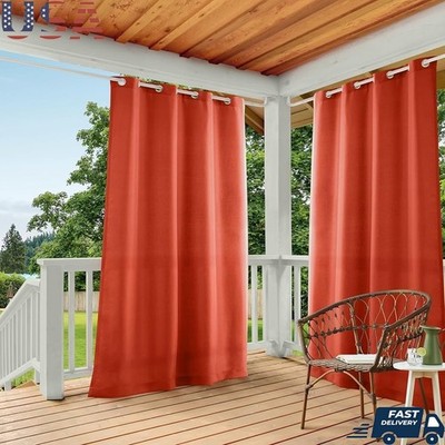 Heavyweight Light Filtering Indoor Outdoor Curtain Panel Set Grommet Top New