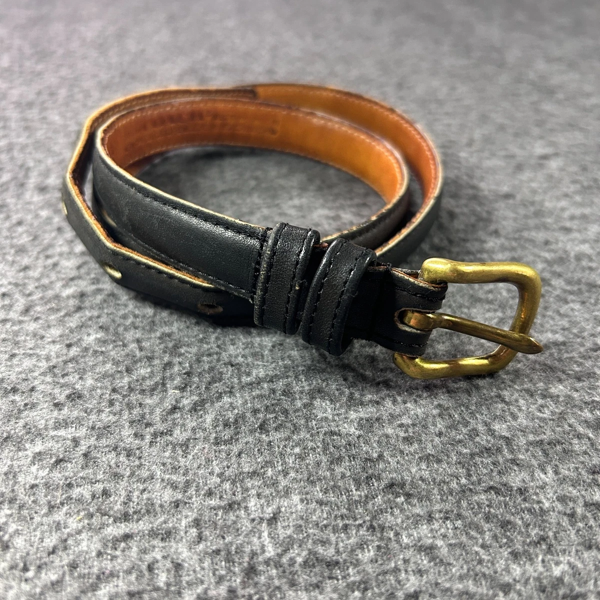 Coach Belt Size S Black Leather Gold Double C Signature Buckle Skinny Slim Coach Black Skinny Belts for Women for sale | eBay main image 3