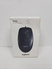 Logitech B100 Corded Mouse, Wired USB Mouse for Computers and Laptops