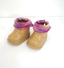 My Life As Colorful Print Knit Top Brown Booties Shoes for 18" Dolls