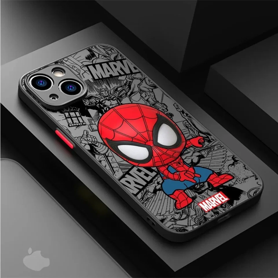 Funda transparente a prueba de golpes de héroe de dibujos animados para iPhone 15 14 13 12 11 X XR SE 7 8 Plus Foto 3 de 4