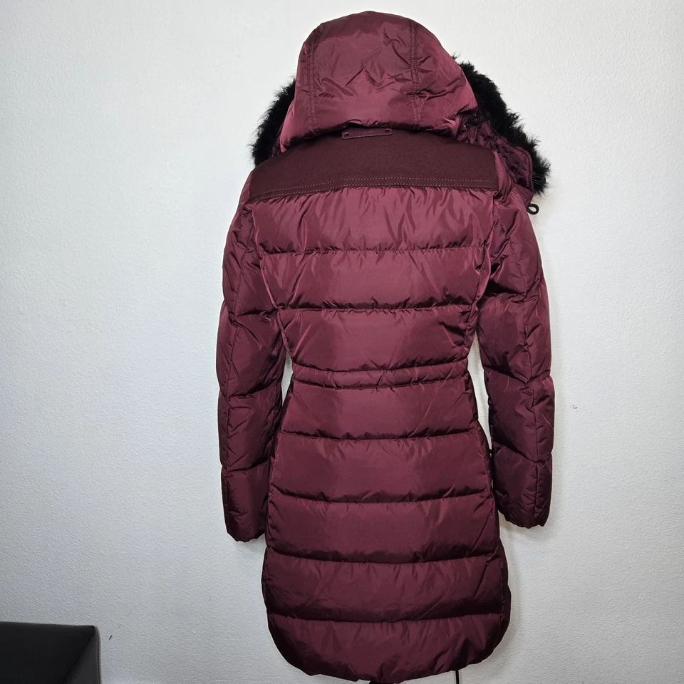 Coach Authentic Dark Red Maroon Long Parka Down + Shearling Jacket Coat Size M - Image 2 of 4