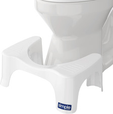 Simple Curve Bathroom Toilet Stool 7" White  Squat Footrest Bathroom Stool for