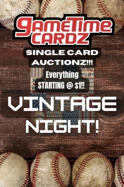 VINTAGE NIGHT! $1 Start Live Single Auctionz! Hank Aaron, Mays, Clemente,..
