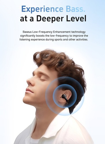 Baseus AirGo AS01 Wireless Headphones Ear clip Earphones Bluetooth 5.3 2MIc ENC - Photo 12 sur 26
