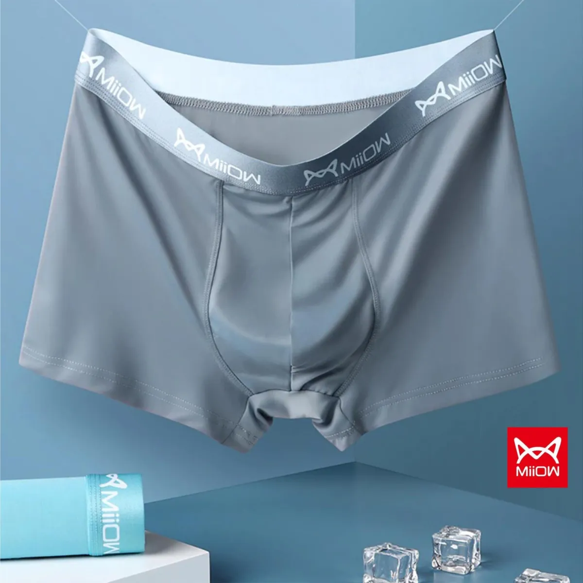 Cheap 4Pcs Boxers Ice Silk Man Underwear Boxer Graphene Men