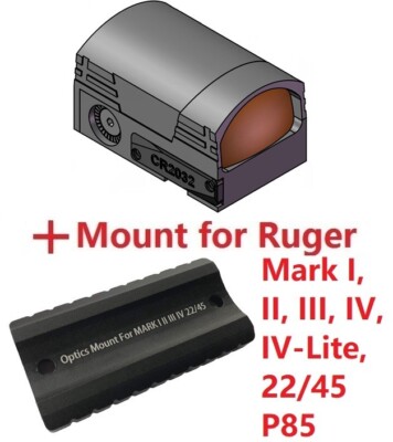 ADE ARES RD3-028 Shake Awake Red Dot+Optic Plate for Ruger Mark I,II,1,2,3,4