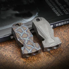 Titanium TC4 EDC Twin Tube Whistle SOS High Frequency Outdoor Survival Tool