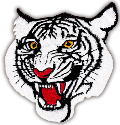 Tiger Aufnäher Zum Aufbügeln - Brüllender Tigerkopf Bestickt Für Kleidung Und Taschen