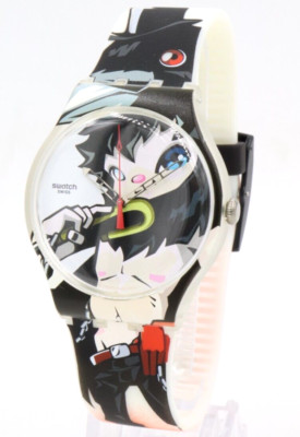 New Swiss  Swatch Originals CROWHA LIMITED Silicone Watch 42mm  SUOZ111 $85