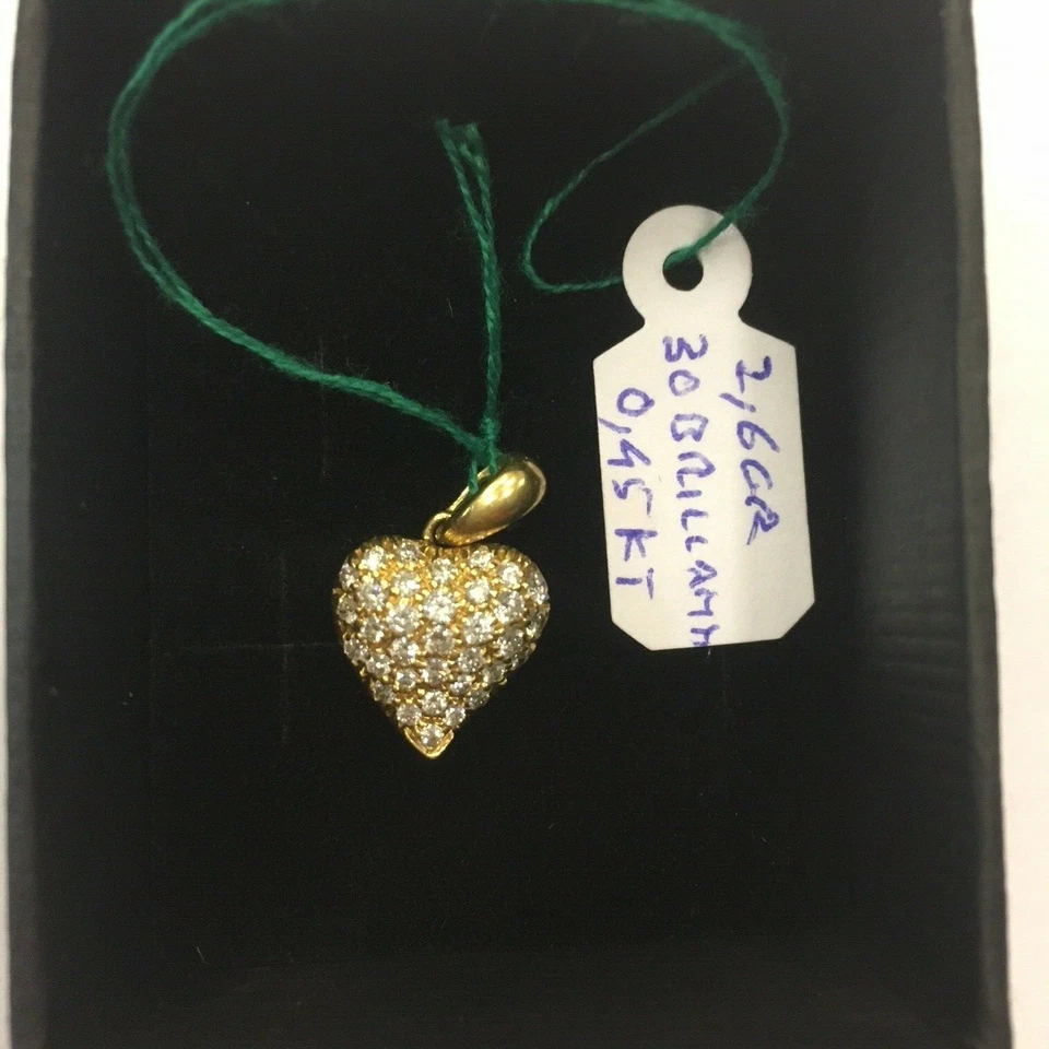 pendaglio in oro giallo 750 CON 30 BRILLANTI a metà prezzo !!art 15 2,6 grammi - Immagine 2 di 4