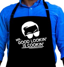 Mr. Good Lookin is Cooking BBQ Funny Apron Gift for Dad or Grandpa by ApronMen