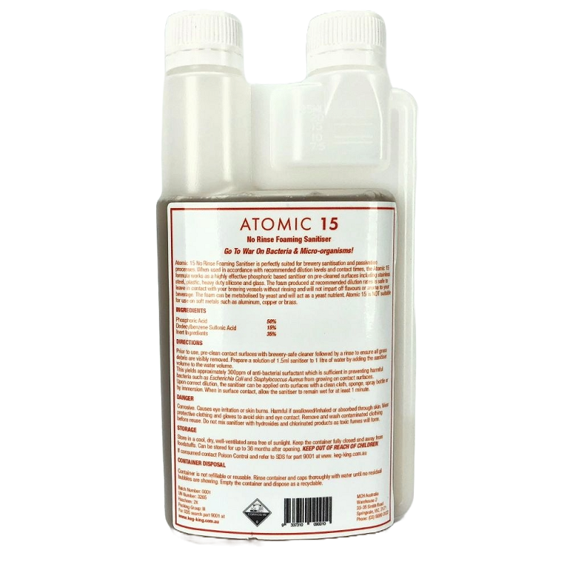 Home Brewing Atomic 15 Foaming Sanitiser No Rinse eBay